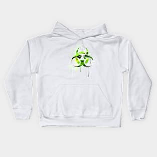 Symbol of biological danger drawn with paint Kids Hoodie